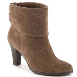 BCBGeneration Cesinaz Brown Suede Fold Over Heeled Booties/Sz. 8B